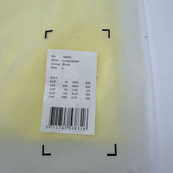 New Rains Yellow Matte Long Rain Coat With Hood. Size Large - Picture 8 of 8